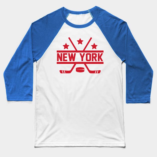 New York R Hockey Baseball T-Shirt by CasualGraphic